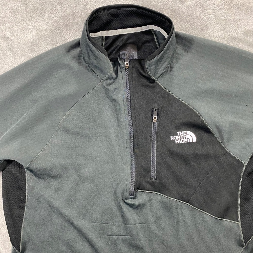 The North Face FlashDry Pullover Mens M Grey 1/4 Zip Running Top A5UN Sporty
